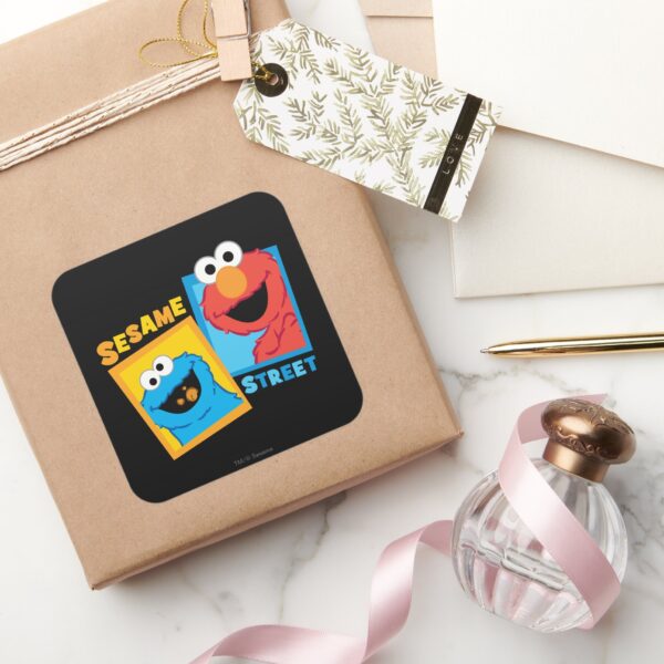 Elmo_and_Cookie_Monster_Friends_Square_Sticker_5 Elmo And Cookie Monster Friends Square Sticker