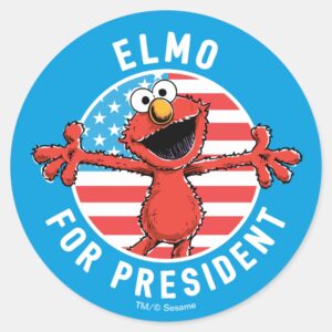 Elmo_for_President_-_Flag_Classic_Round_Sticker_1 Elmo For President Flag Classic Round Sticker
