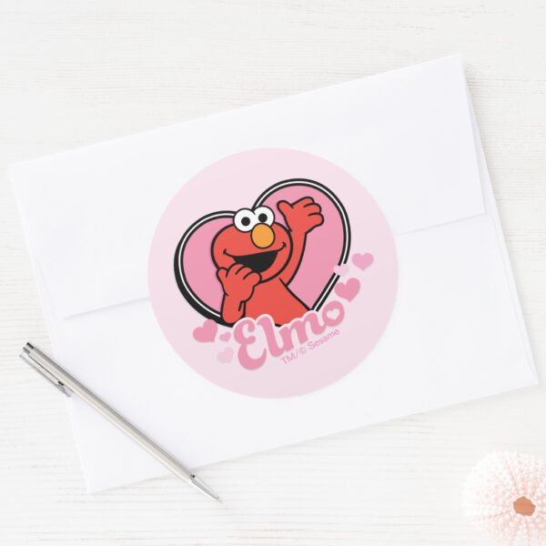Elmo_in_Heart_Valentine_Classic_Round_Sticker_3 Elmo In Heart Valentine Classic Round Sticker