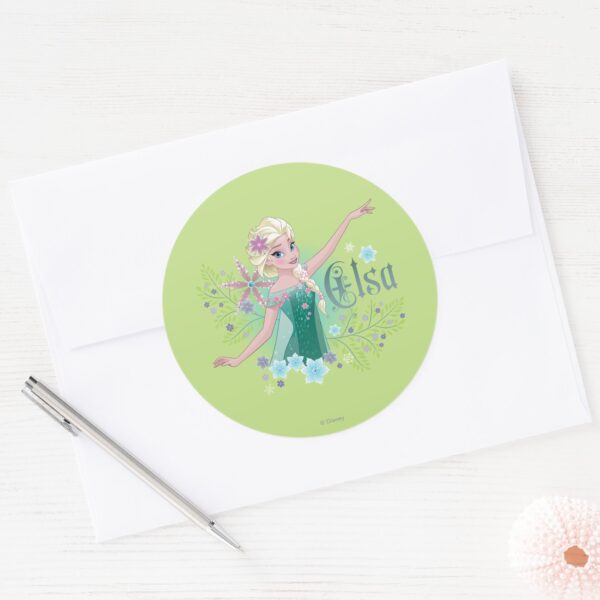 Elsa___Giving_from_the_Heart_Classic_Round_Sticker_3 Elsa Giving From The Heart Classic Round Sticker
