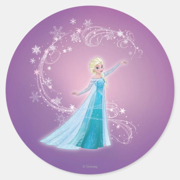 Elsa___Love_Thaws,_Love_Glows_Classic_Round_Sticker_1 Elsa Love Thaws Love Glows Classic Round Sticker