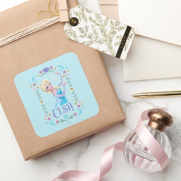 Elsa___My_Powers_are_Strong_Square_Sticker_5 Elsa My Powers Are Strong Square Sticker