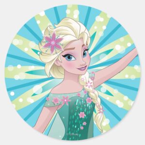 Elsa___Perfect_Day_Classic_Round_Sticker_1 Elsa Perfect Day Classic Round Sticker