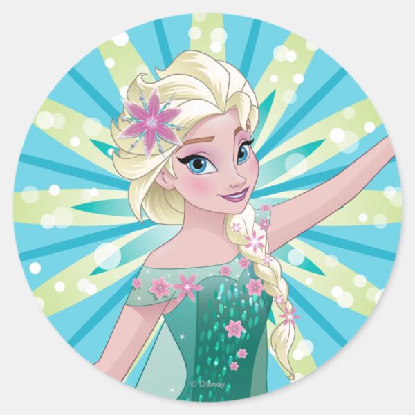 Elsa___Perfect_Day_Classic_Round_Sticker_1 Elsa Perfect Day Classic Round Sticker