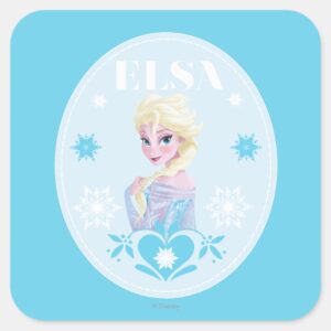 Elsa Snowflakes Square Sticker