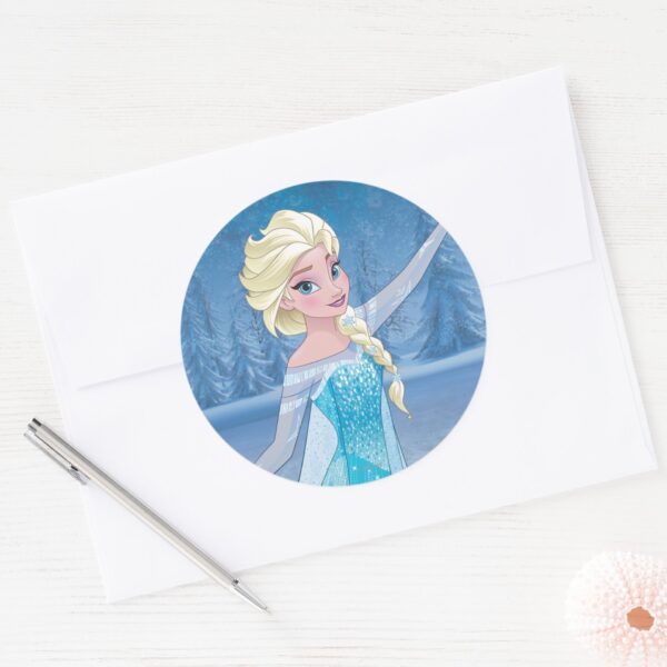 Elsa___Winter_Magic_Classic_Round_Sticker_3 Elsa Winter Magic Classic Round Sticker