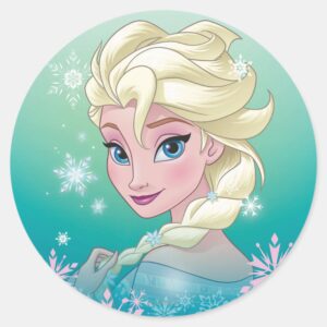 Elsa Winter Portrait Classic Round Sticker