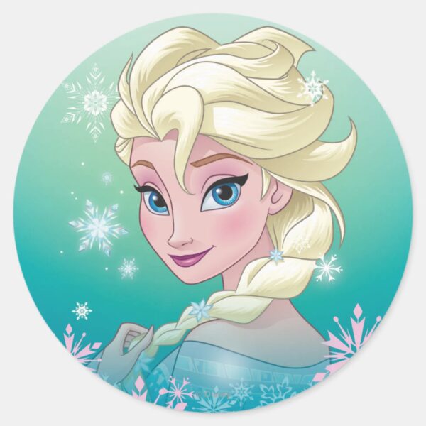 Elsa___Winter_Portrait_Classic_Round_Sticker_1 Elsa Winter Portrait Classic Round Sticker