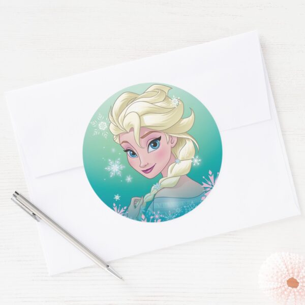 Elsa___Winter_Portrait_Classic_Round_Sticker_3 Elsa Winter Portrait Classic Round Sticker