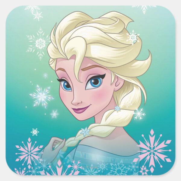 Elsa___Winter_Portrait_Square_Sticker_1 Elsa Winter Portrait Square Sticker