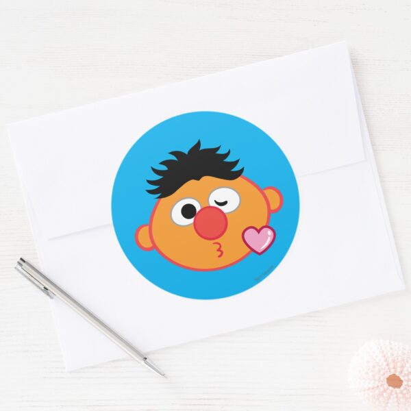 Ernie Face Throwing A Kiss Classic Round Sticker