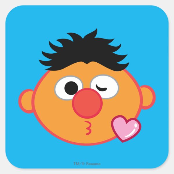 Ernie Face Throwing A Kiss Square Sticker