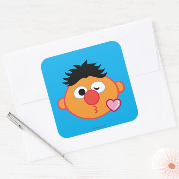 Ernie Face Throwing A Kiss Square Sticker