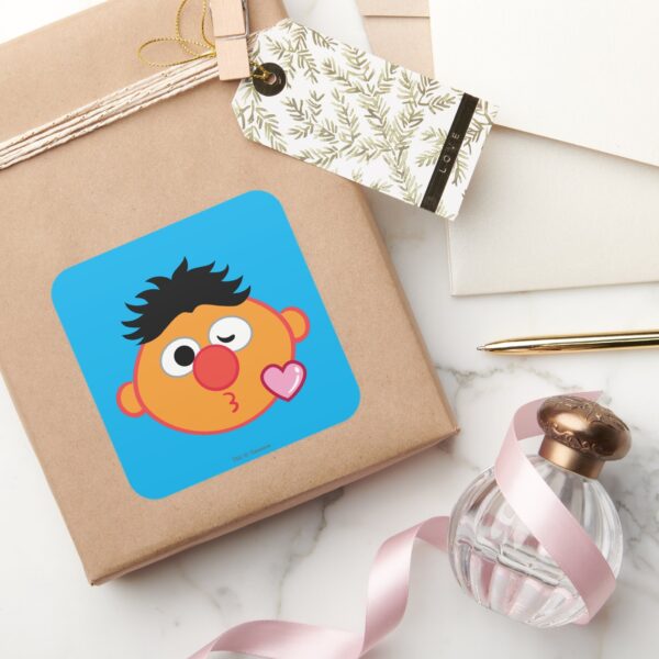 Ernie Face Throwing A Kiss Square Sticker