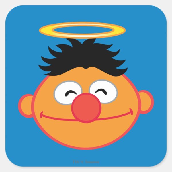Ernie Smiling Face With Halo Square Sticker