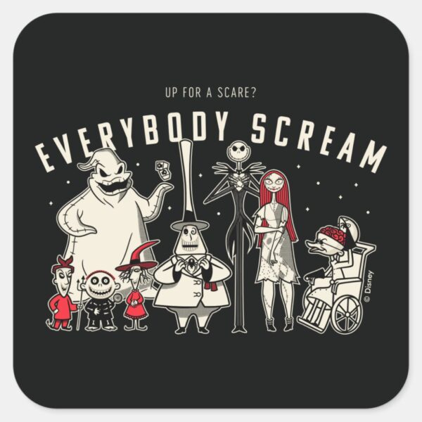 Everybody_Scream_-_Halloween_Town_Group_Square_Sticker_2 Everybody Scream Halloween Town Group Square Sticker