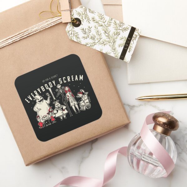 Everybody_Scream_-_Halloween_Town_Group_Square_Sticker_6 Everybody Scream Halloween Town Group Square Sticker
