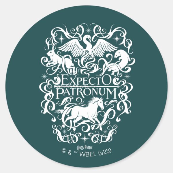 Expecto_Patronum_Filigree_Graphic_Classic_Round_Sticker_1 Expecto Patronum Filigree Graphic Classic Round Sticker