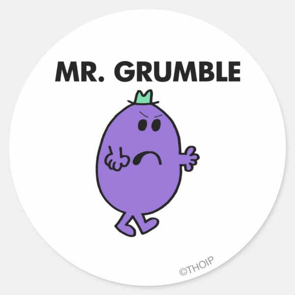 Extremely_Unhappy_Mr._Grumble_Classic_Round_Sticker_1 Extremely Unhappy Mr. Grumble Classic Round Sticker