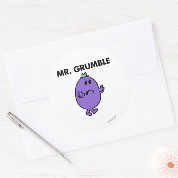 Extremely_Unhappy_Mr._Grumble_Classic_Round_Sticker_3 Extremely Unhappy Mr. Grumble Classic Round Sticker