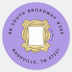 FRIENDS™ Birthday Peephole Frame Address Classic Round Sticker