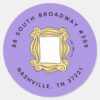 FRIENDS™ Birthday Peephole Frame Address Classic Round Sticker