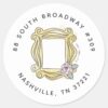FRIENDS™ Bridal Shower Peephole Frame Address Classic Round Sticker
