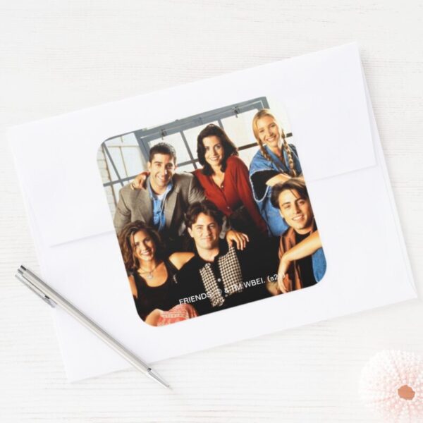 FRIENDS™_Cast_Sitting_in_Monica's_Apartment_Square_Sticker_4 FRIENDS™ Cast Sitting In Monicas Apartment Square Sticker