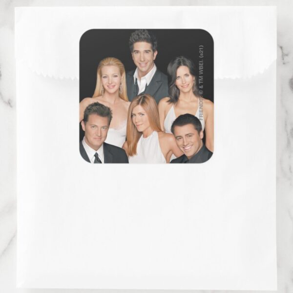 FRIENDS™_Cast_in_Formal_Wear_Closeup_Square_Sticker_1 FRIENDS™ Cast In Formal Wear Closeup Square Sticker