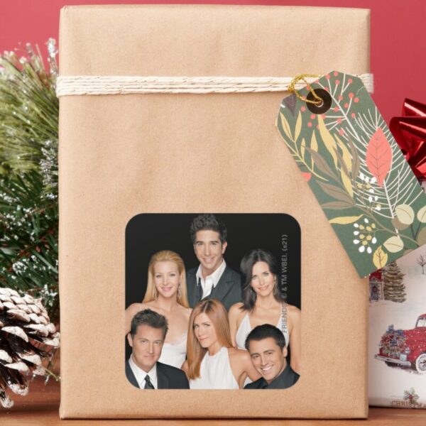 FRIENDS™_Cast_in_Formal_Wear_Closeup_Square_Sticker_2 FRIENDS™ Cast In Formal Wear Closeup Square Sticker