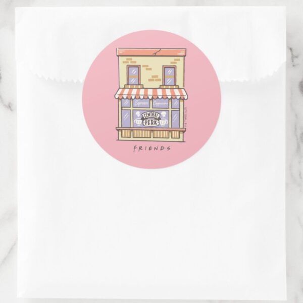 FRIENDS™_Central_Perk_Cartoon_Coffee_Shop_Classic_Round_Sticker_2 FRIENDS™ Central Perk Cartoon Coffee Shop Classic Round Sticker