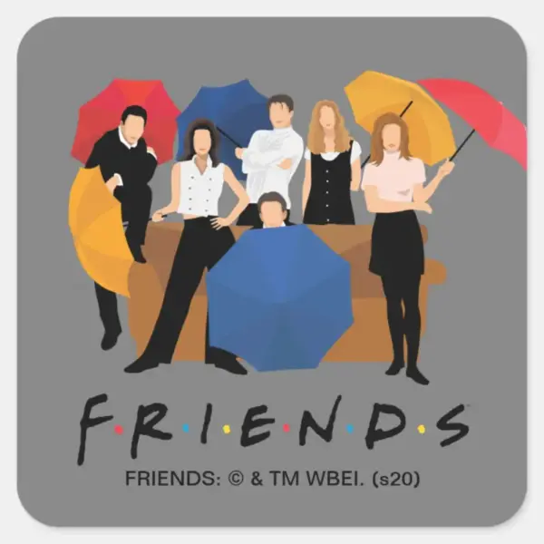 FRIENDS™_Character_Silhouette_Square_Sticker_1 FRIENDS™ Character Silhouette Square Sticker