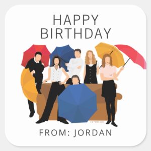 FRIENDS™ Character Silhouette Birthday Gift Tag