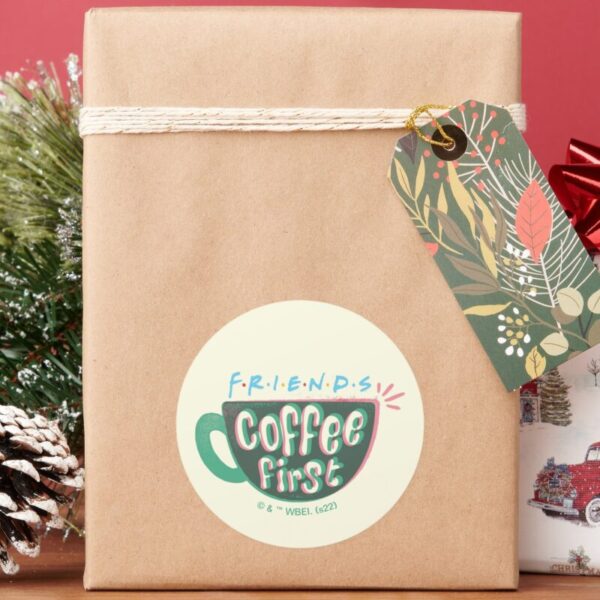 FRIENDS™_Coffee_First_Classic_Round_Sticker_3 FRIENDS™ Coffee First Classic Round Sticker