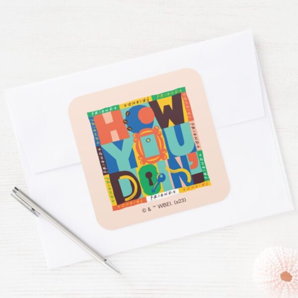 FRIENDS™_How_You_Doin'_-_Vibrant_Graphic_Square_Sticker_7 FRIENDS™ How You Doin Vibrant Graphic Square Sticker