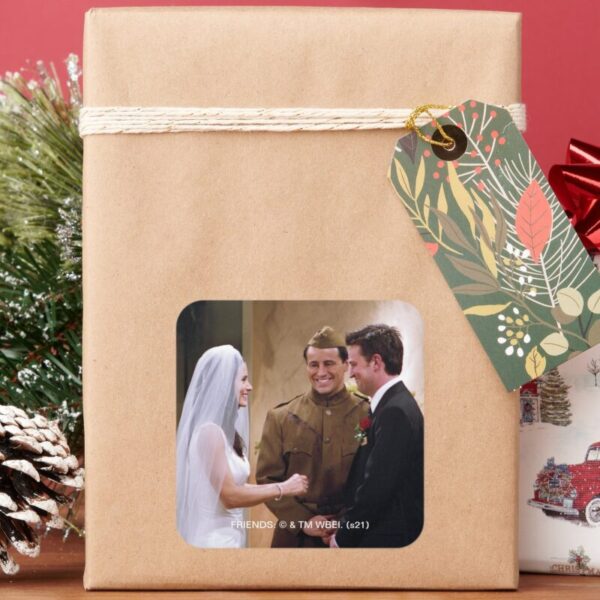 FRIENDS™_Joey_Marries_Monica_&_Chandler_Square_Sticker_1 FRIENDS™ Joey Marries Monica Chandler Square Sticker