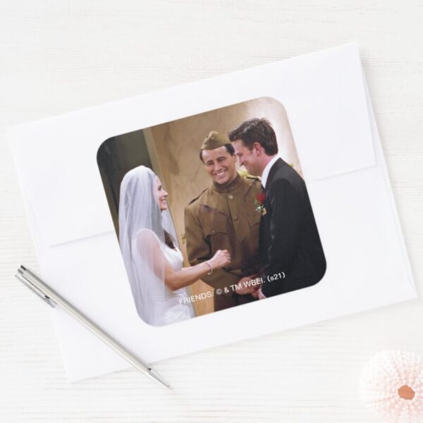 FRIENDS™_Joey_Marries_Monica_&_Chandler_Square_Sticker_3 FRIENDS™ Joey Marries Monica Chandler Square Sticker