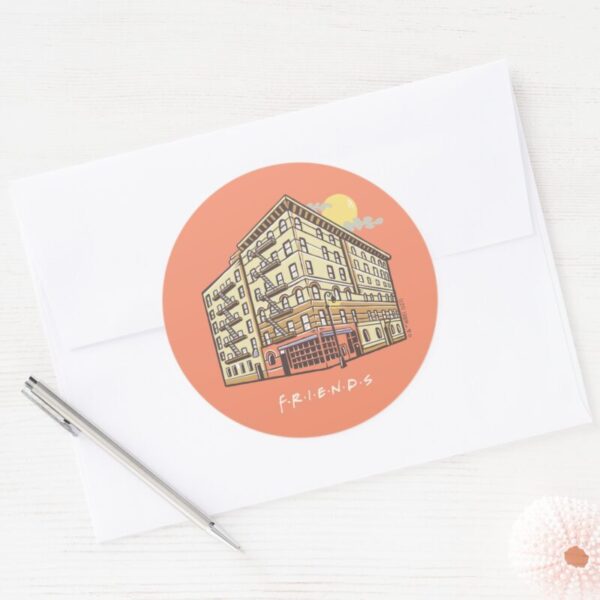 FRIENDS™_Monica's_Apartment_Building_Classic_Round_Sticker_3 FRIENDS™ Monicas Apartment Building Classic Round Sticker