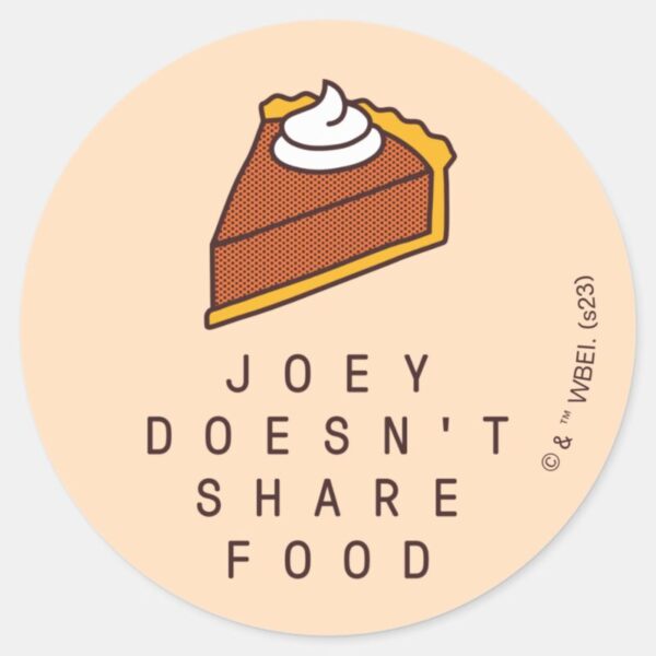 FRIENDS™___Joey_Doesn't_Share_Food_Classic_Round_Sticker_1 FRIENDS™ Joey Doesnt Share Food Classic Round Sticker