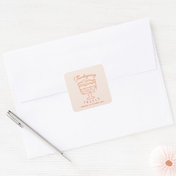 FRIENDS™___Thanksgiving_Trifle_Square_Sticker_3 FRIENDS™ Thanksgiving Trifle Square Sticker