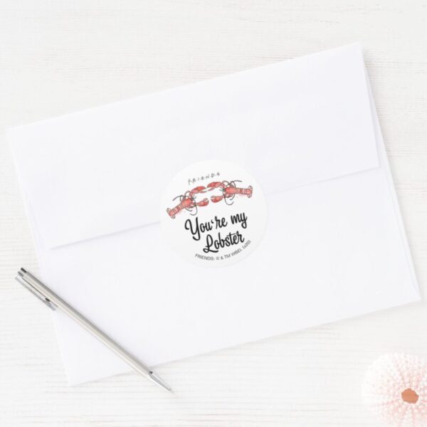 FRIENDS™___You're_my_Lobster_Watercolor_Quote_Classic_Round_Sticker_3 FRIENDS™ Youre My Lobster Watercolor Quote Classic Round Sticker