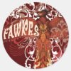 Fawkes_Spread_Wings_Classic_Round_Sticker_1 Fawkes Spread Wings Classic Round Sticker