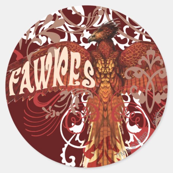 Fawkes_Spread_Wings_Classic_Round_Sticker_1 Fawkes Spread Wings Classic Round Sticker
