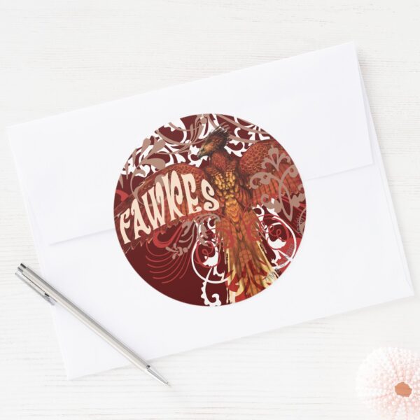 Fawkes_Spread_Wings_Classic_Round_Sticker_3 Fawkes Spread Wings Classic Round Sticker