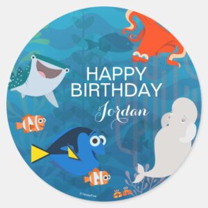 Finding Dory Birthday Classic Round Sticker