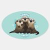 Finding_Dory_Otters___Cuddle_Party_Oval_Sticker_1 Finding Dory Otters Cuddle Party Oval Sticker