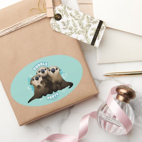 Finding_Dory_Otters___Cuddle_Party_Oval_Sticker_5 Finding Dory Otters Cuddle Party Oval Sticker