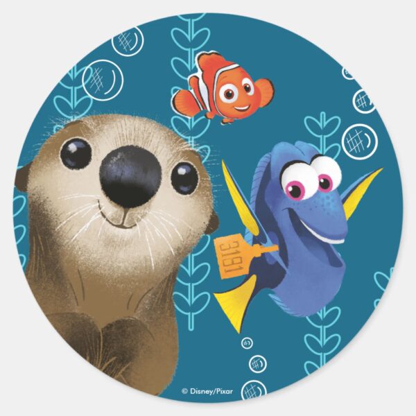 Finding_Dory___Nemo,_Dory_&_Otter_Classic_Round_Sticker_1 Finding Dory Nemo Dory Otter Classic Round Sticker