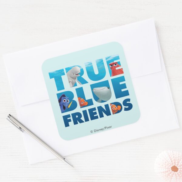 Finding_Dory___True_Blue_Friends_Square_Sticker_3 Finding Dory True Blue Friends Square Sticker