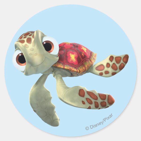 Finding_Nemo___Squirt_Floating_Classic_Round_Sticker_1 Finding Nemo Squirt Floating Classic Round Sticker